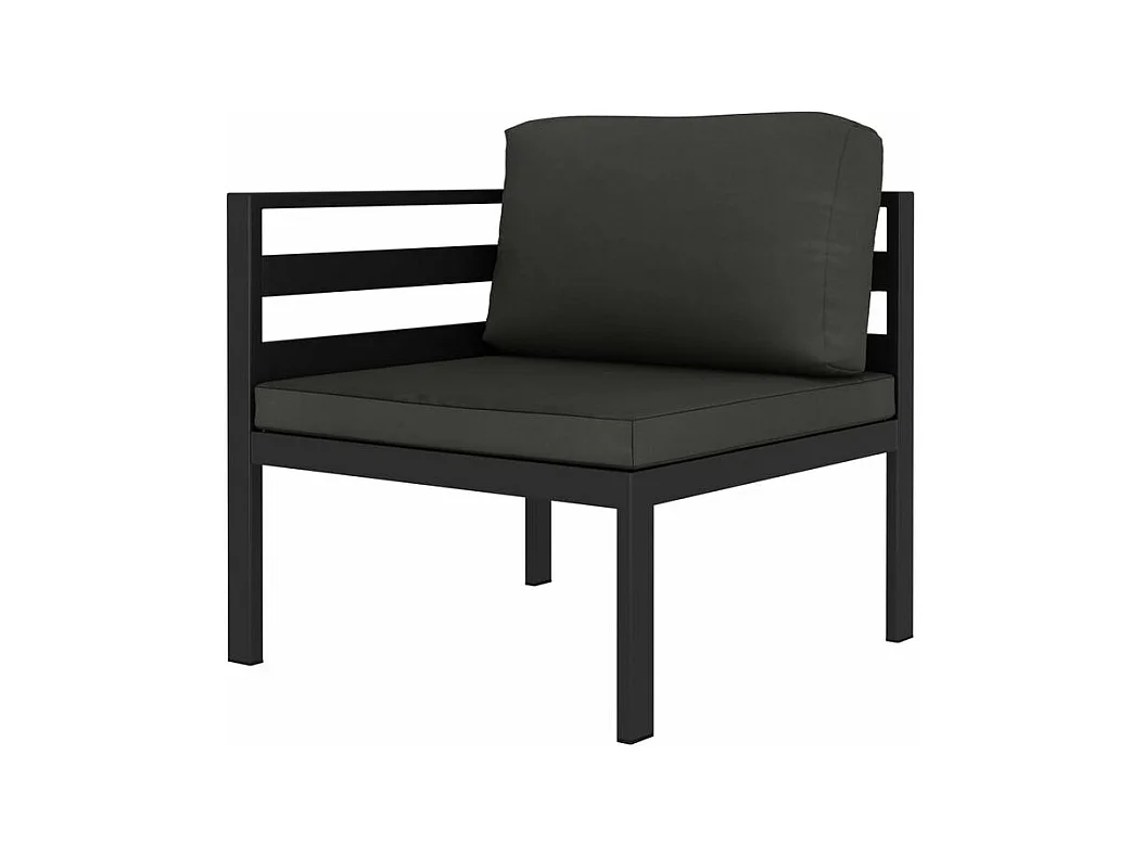 Salon de jardin 7 pcs avec coussins Aluminium Anthracite