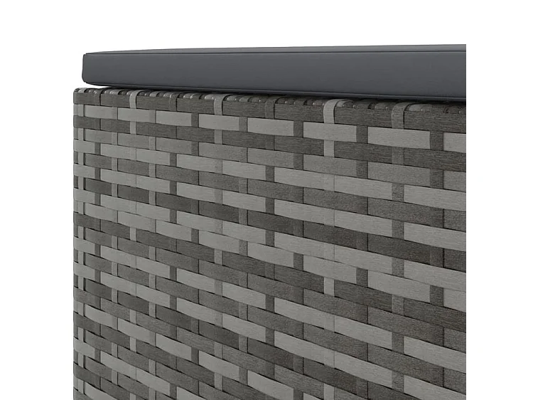 Salon de jardin 4 pcs avec coussins Gris Résine tressée