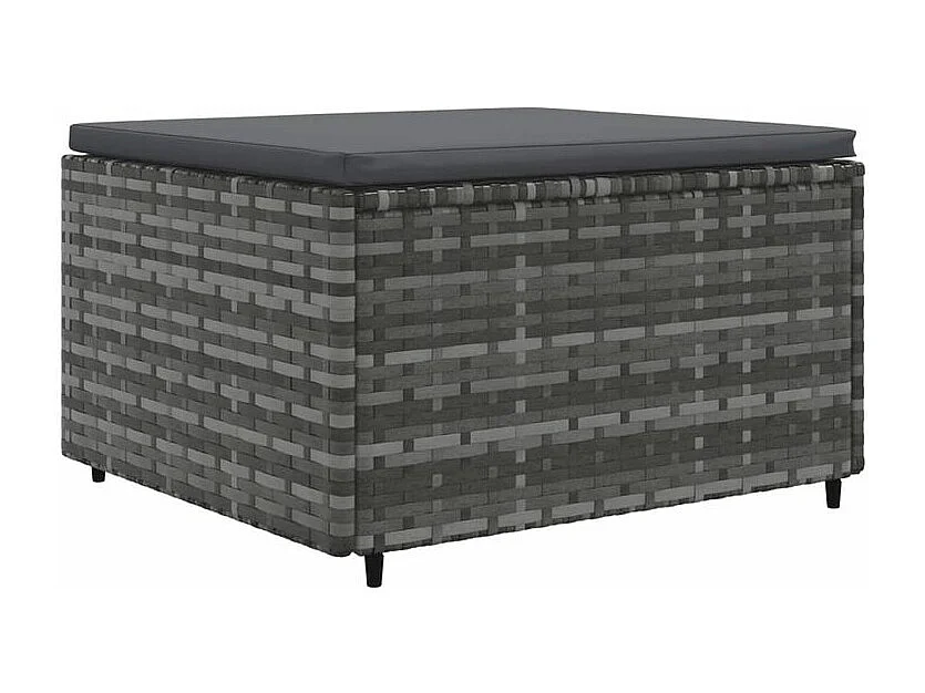 Salon de jardin 4 pcs avec coussins Gris Résine tressée