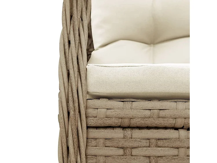 Ensemble à manger de jardin avec coussins 5pcs Beige poly rotin