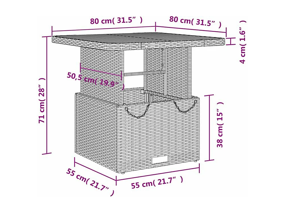 Ensemble à manger de jardin avec coussins 5pcs Beige poly rotin