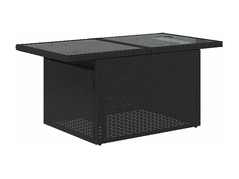 Salon de jardin 6 pcs avec coussins noir résine tressée