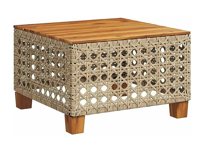 Salon de jardin avec coussins 7 pcs beige résine tressée