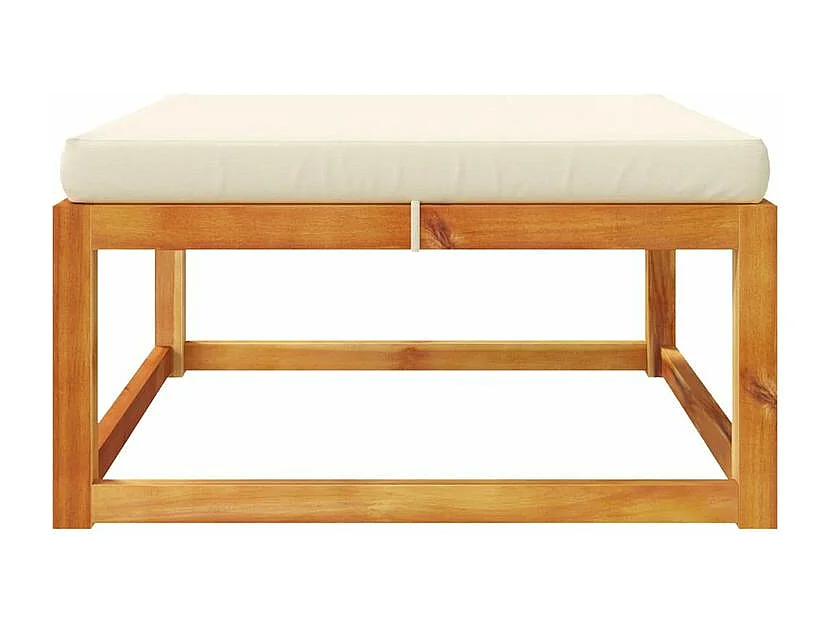 Repose-pied de jardin avec coussins bois massif d'acacia