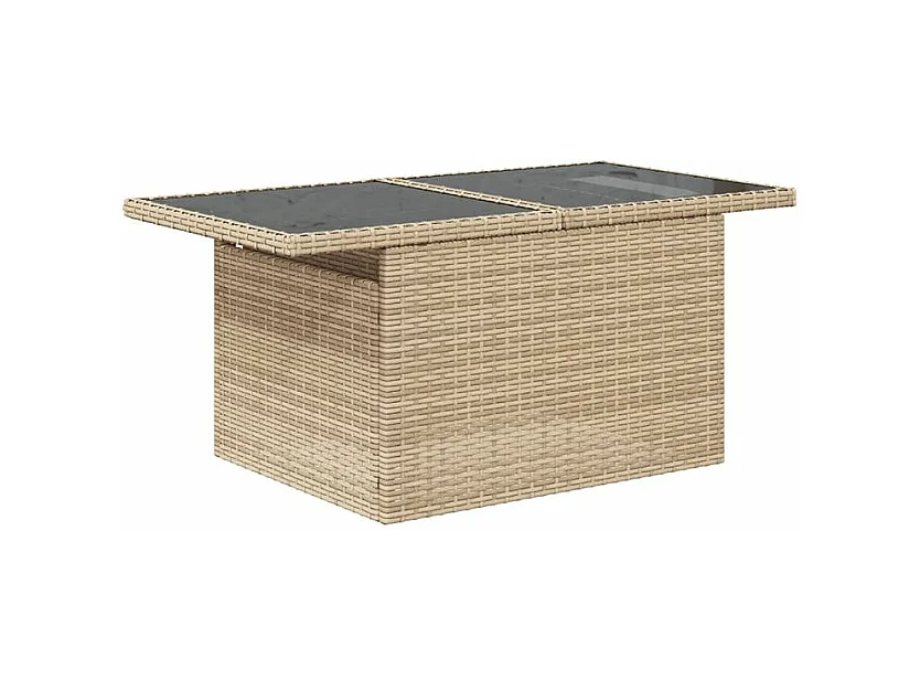 Salon de jardin avec coussins 10 pcs beige résine tressée