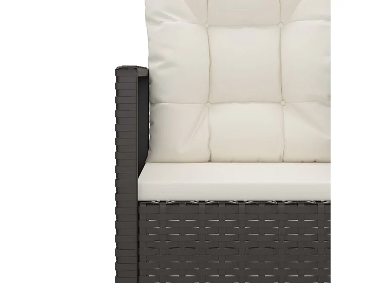 Salon de jardin avec coussins 3 pcs résine tressée noir