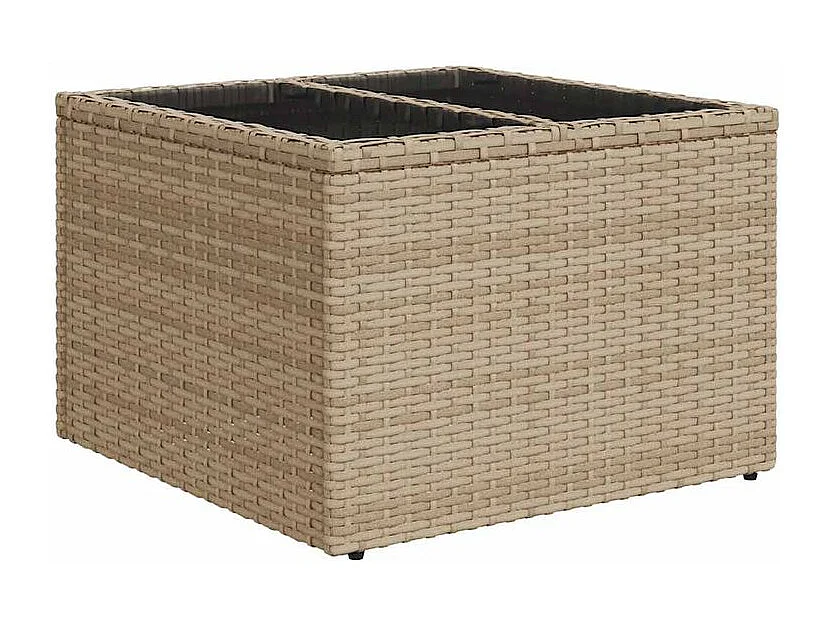 Salon de jardin avec coussins 9 pcs beige résine tressée