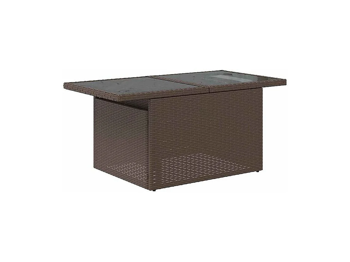 Salon de jardin avec coussins 7 pcs marron résine tressée
