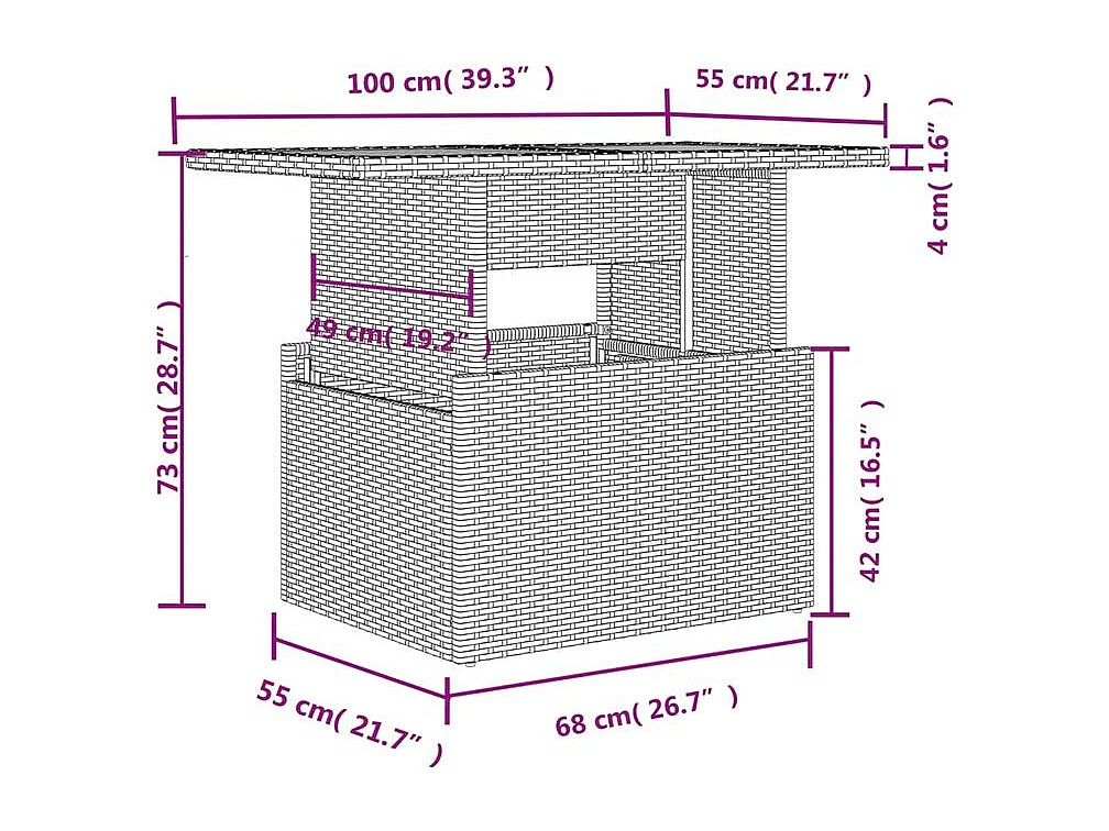 Salon de jardin avec coussins 5 pcs marron résine tressée