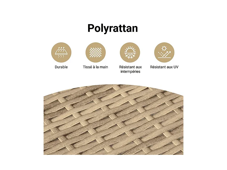 Salon de jardin avec coussins 10 pcs beige résine tressée