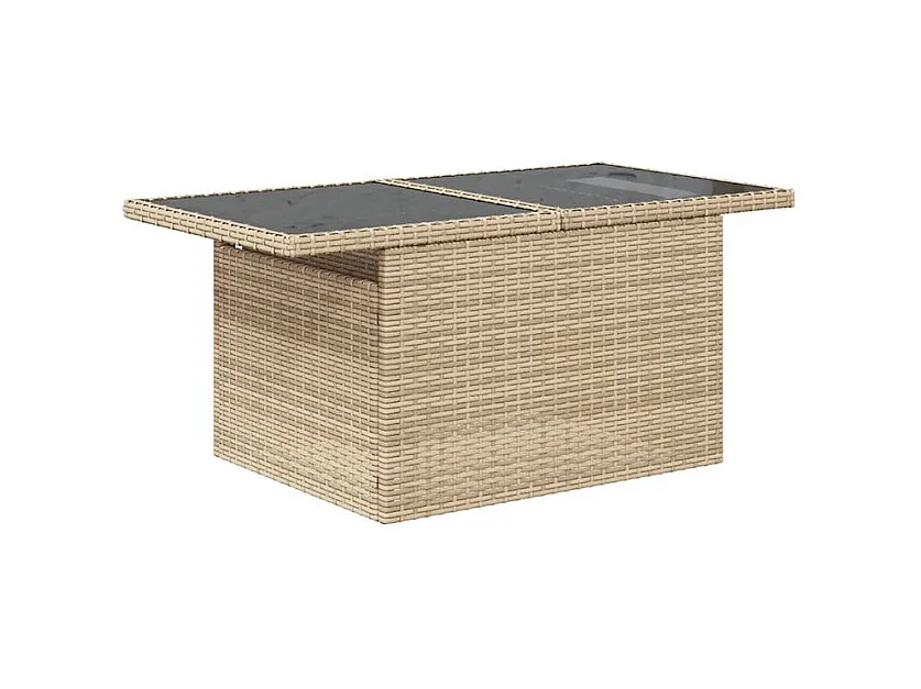 Salon de jardin avec coussins 8 pcs beige résine tressée