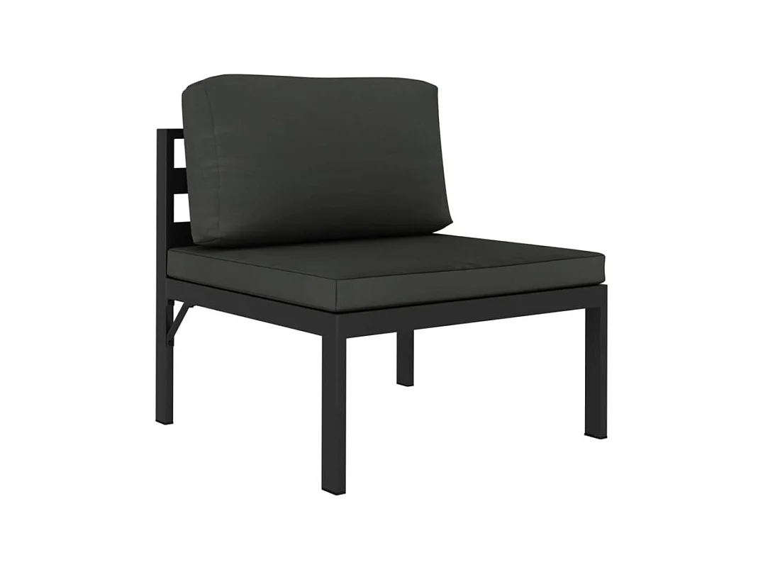 Jeu de canapés de jardin 3 pcs et coussins Aluminium Anthracite