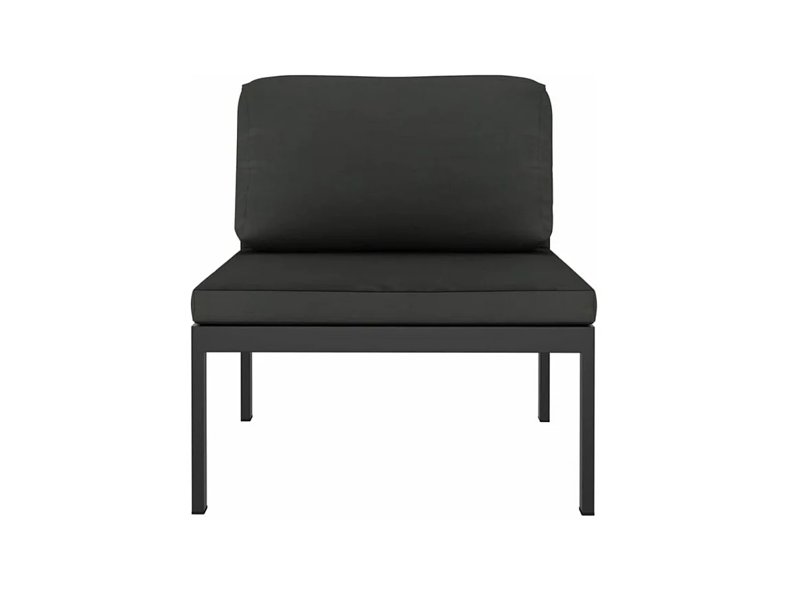 Jeu de canapés de jardin 3 pcs et coussins Aluminium Anthracite