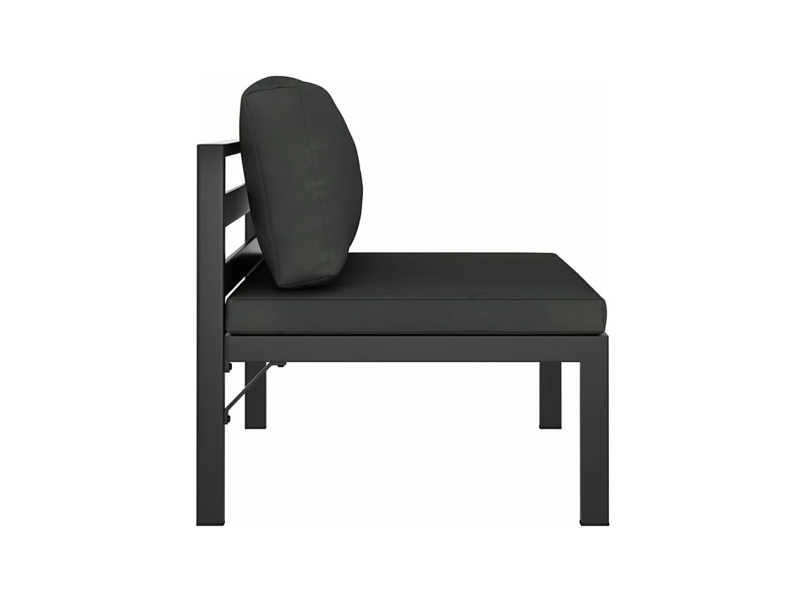 Jeu de canapés de jardin 3 pcs et coussins Aluminium Anthracite