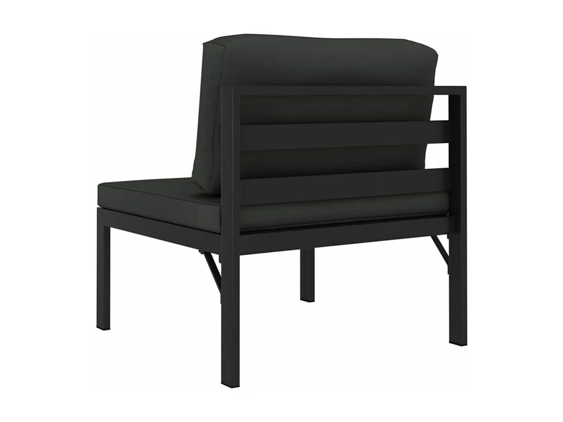 Jeu de canapés de jardin 3 pcs et coussins Aluminium Anthracite