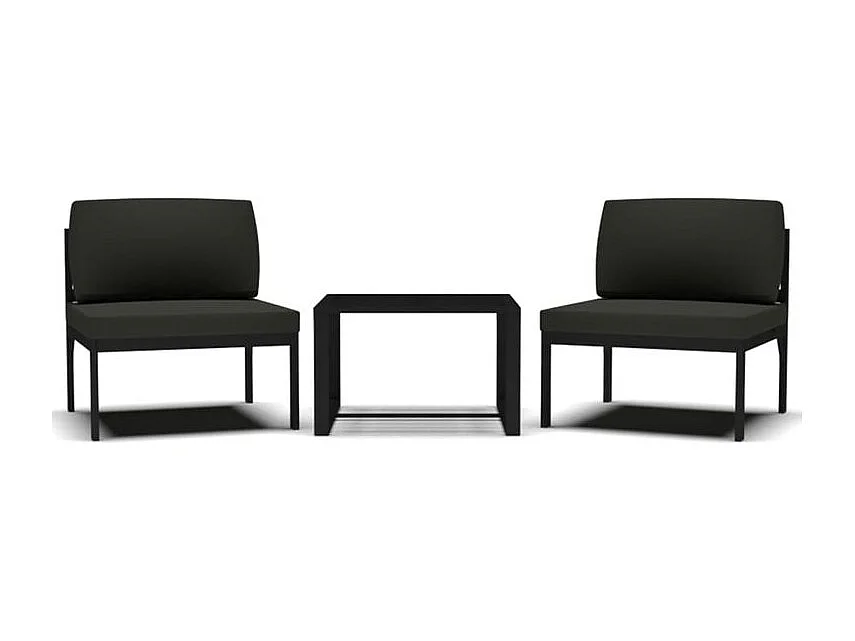 Jeu de canapés de jardin 3 pcs et coussins Aluminium Anthracite