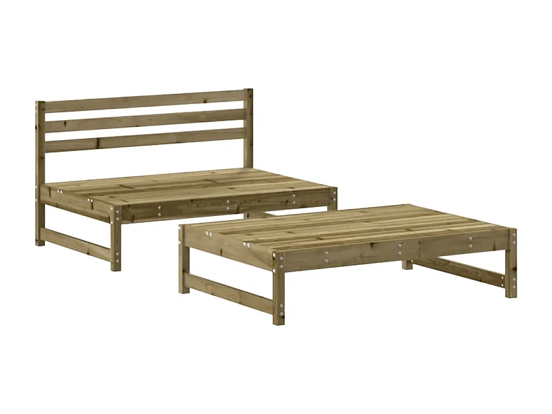Salon de jardin 2 pcs bois de pin imprégné