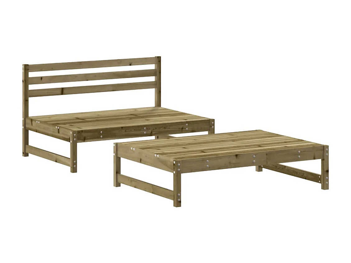 Salon de jardin 2 pcs bois de pin imprégné