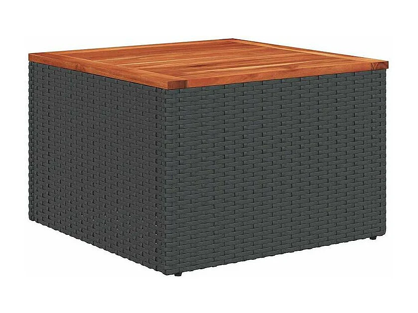 Salon de jardin 8 pcs avec coussins noir résine tressée