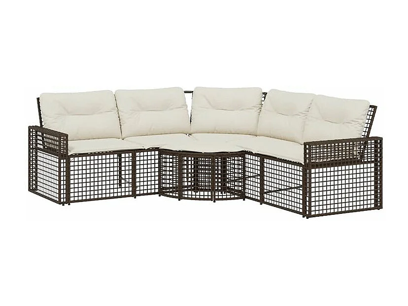 Canapé de jardin et coussins et repose-pied en forme de L rotin