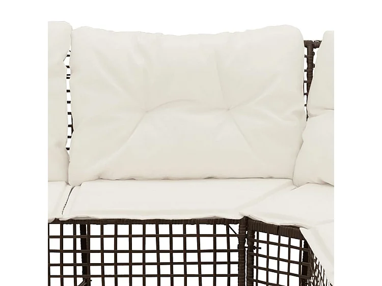 Canapé de jardin et coussins et repose-pied en forme de L rotin