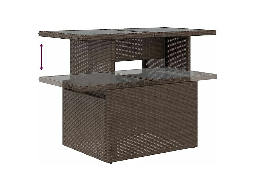 Salon de jardin avec coussins 6 pcs marron résine tressée