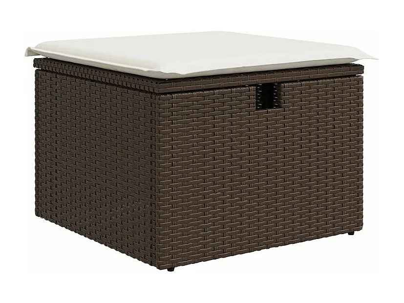 Salon de jardin avec coussins 6 pcs marron résine tressée