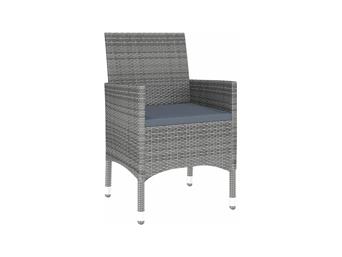 Ensemble de salle à manger de jardin 3 pcs Résine tressée Gris