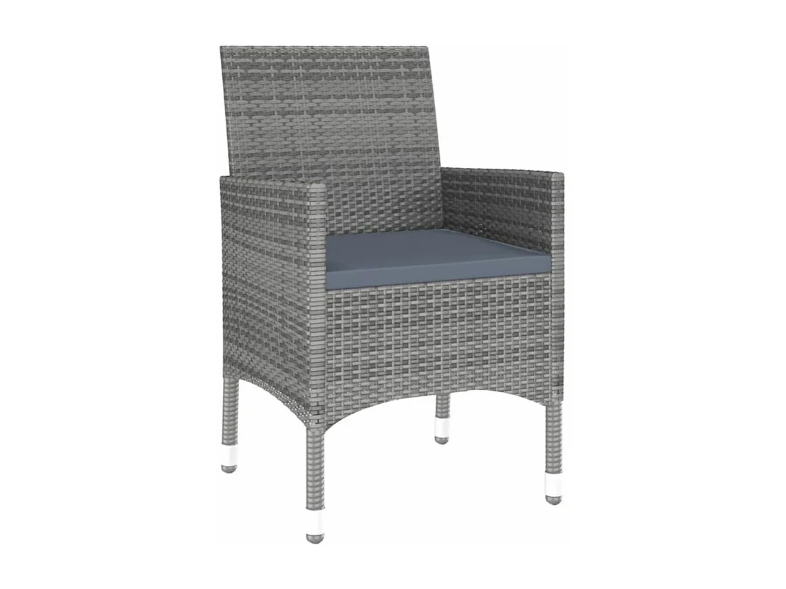 Ensemble de salle à manger de jardin 3 pcs Résine tressée Gris