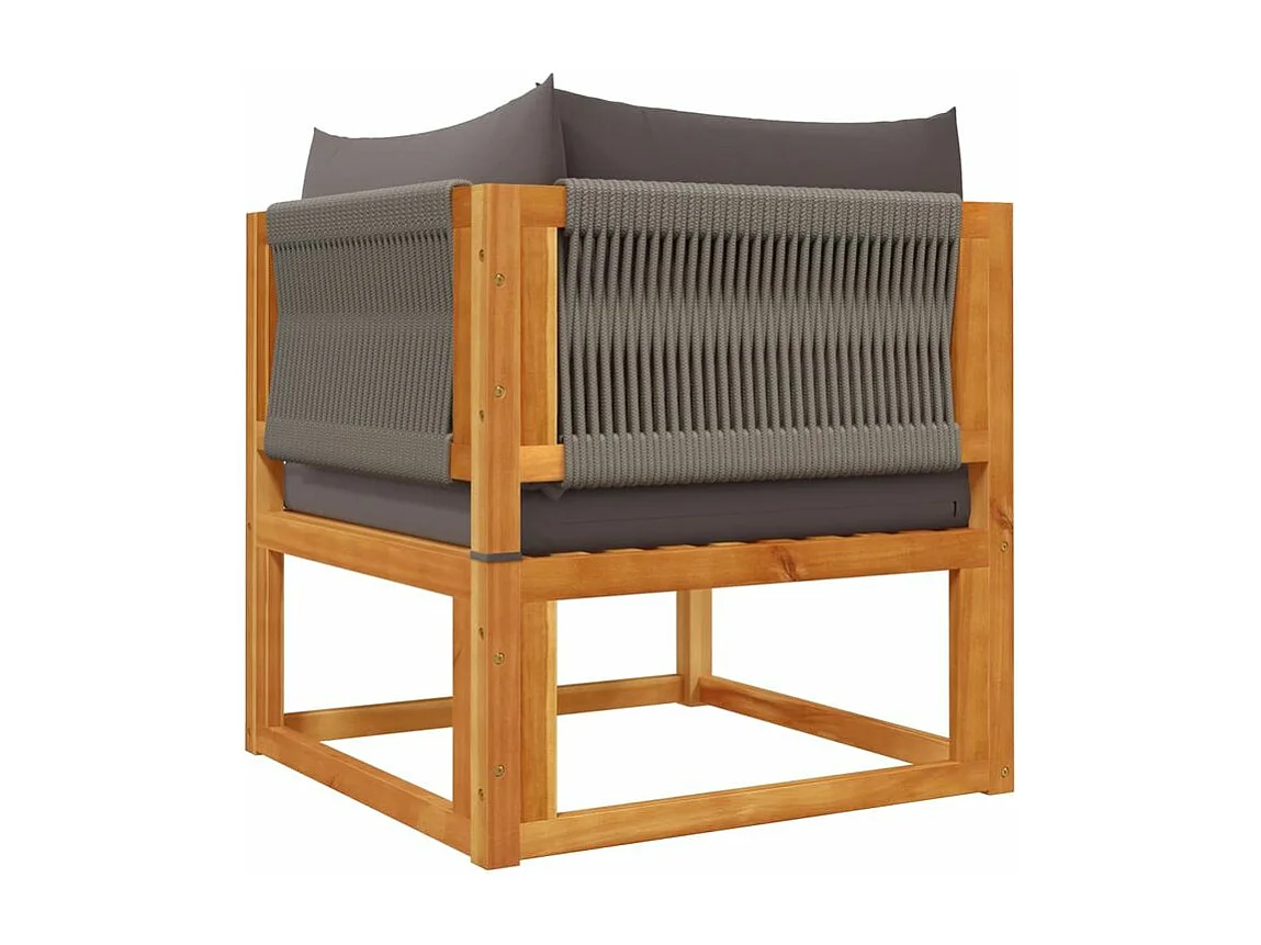 Salon de jardin avec coussins 7 pcs bois massif d'acacia