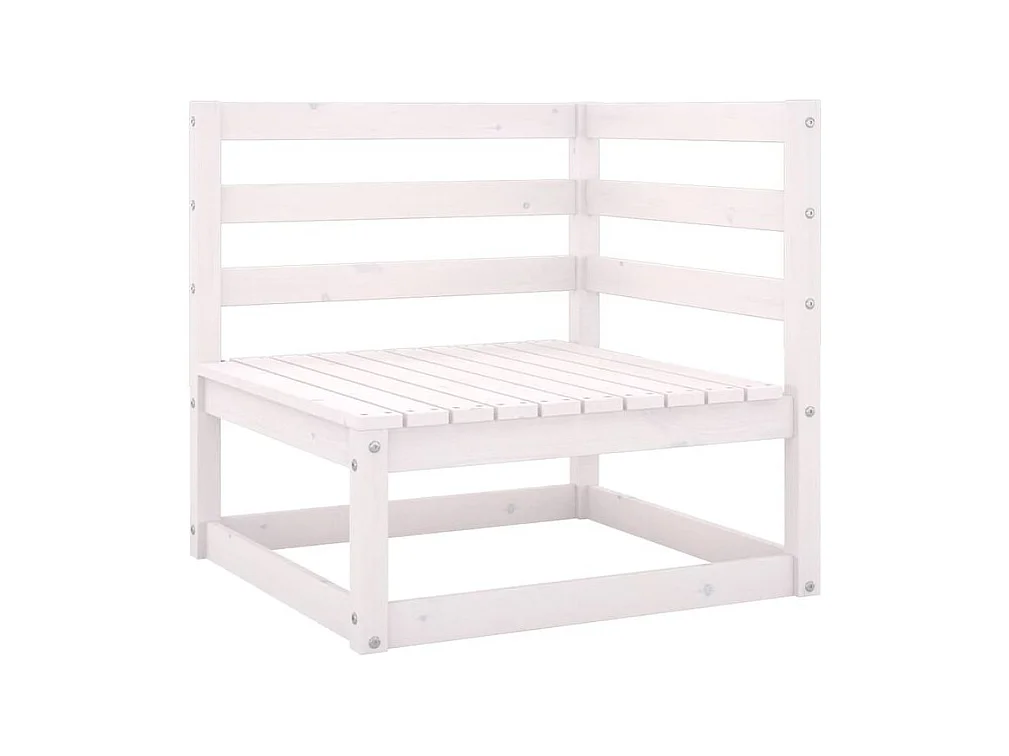 Canapés d'angle de jardin 2 pcs Blanc Bois de pin massif