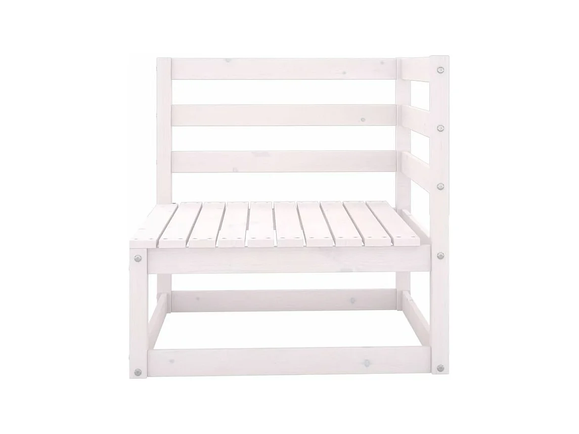 Canapés d'angle de jardin 2 pcs Blanc Bois de pin massif