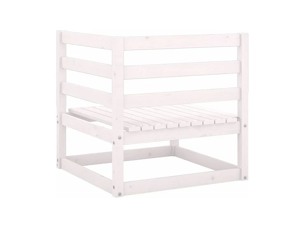 Canapés d'angle de jardin 2 pcs Blanc Bois de pin massif