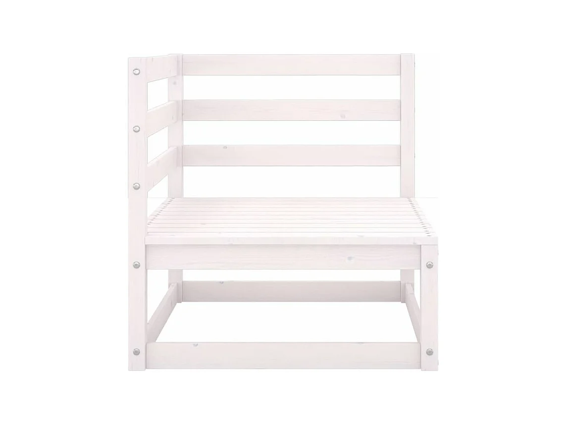 Canapés d'angle de jardin 2 pcs Blanc Bois de pin massif