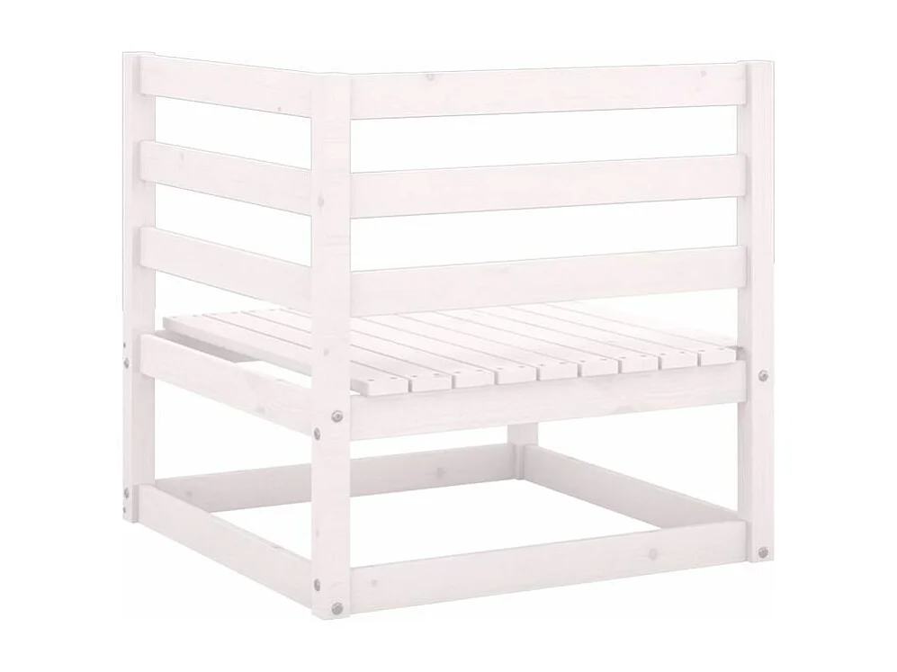 Canapés d'angle de jardin 2 pcs Blanc Bois de pin massif