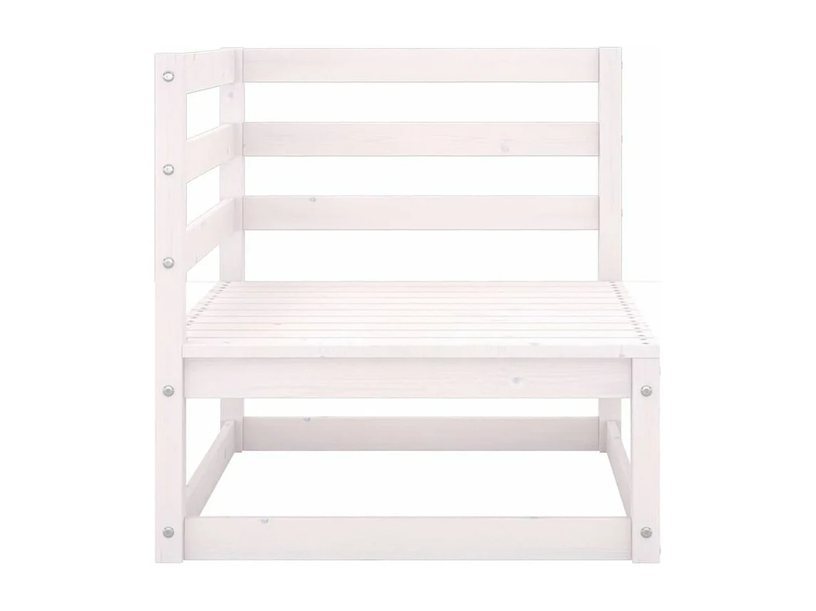 Canapés d'angle de jardin 2 pcs Blanc Bois de pin massif