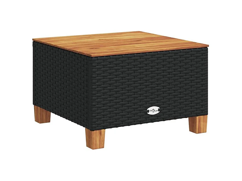 Salon de jardin 6 pcs avec coussins noir résine tressée