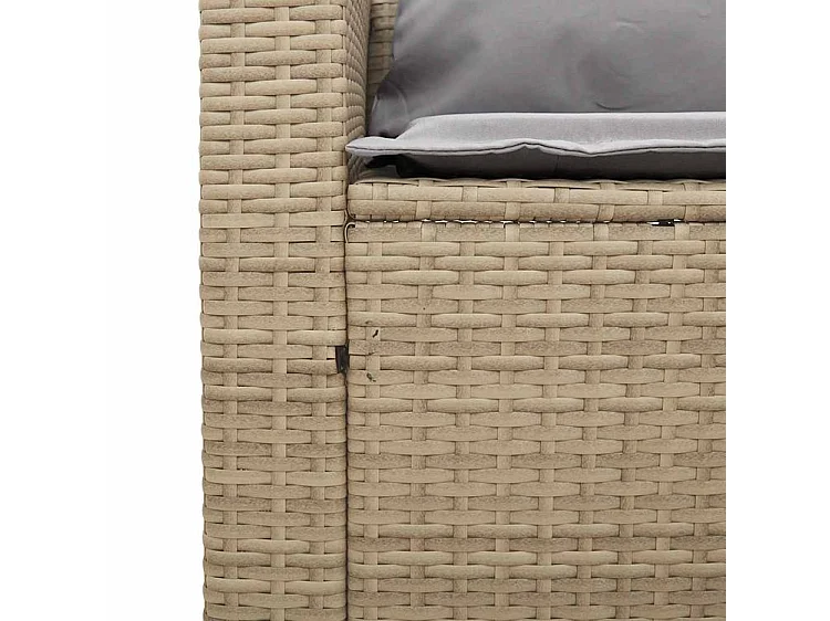 Salon de jardin 5 pcs avec coussins empilable beige polyrotin