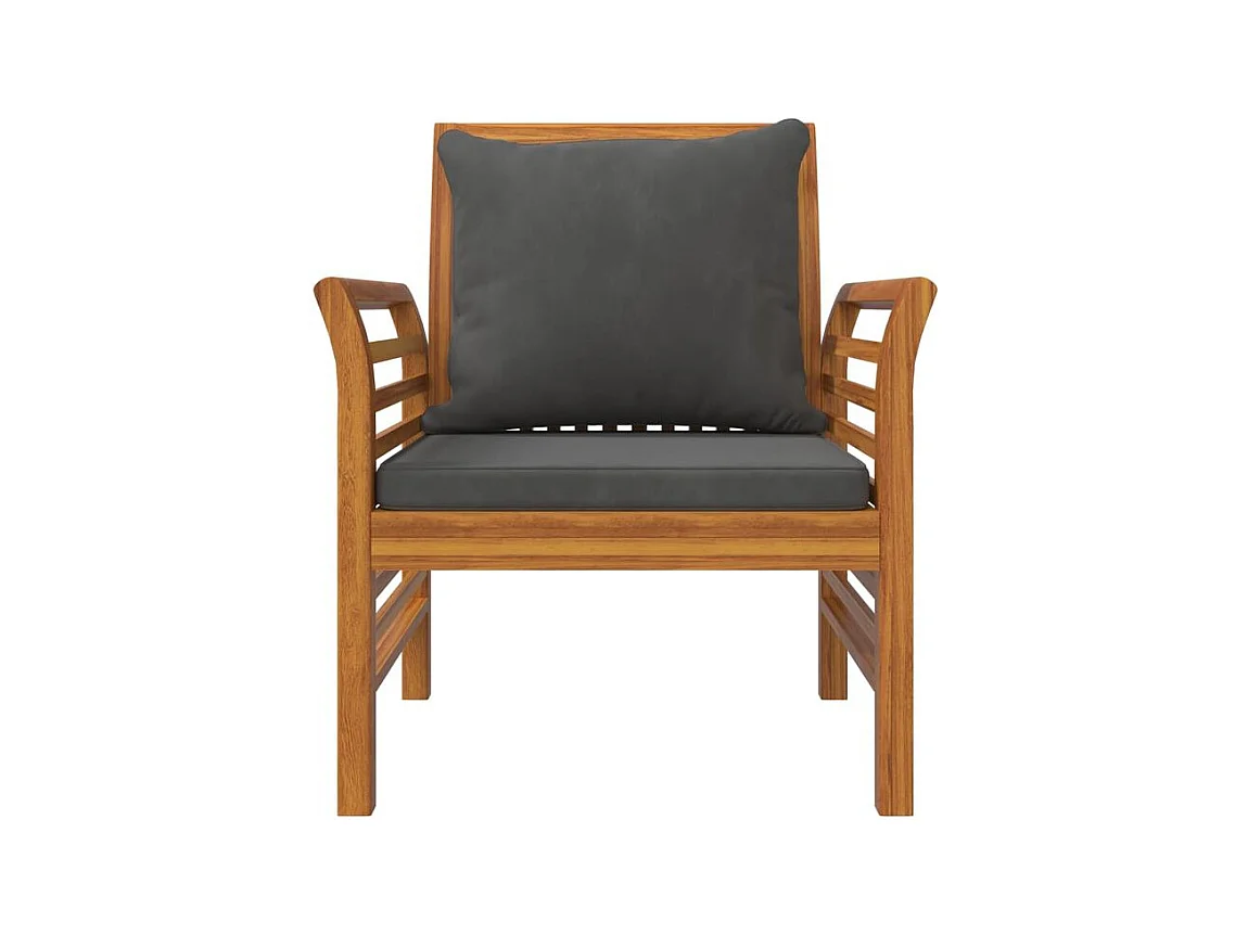 Salon de jardin 4 pcs avec coussins Bois d'acacia solide