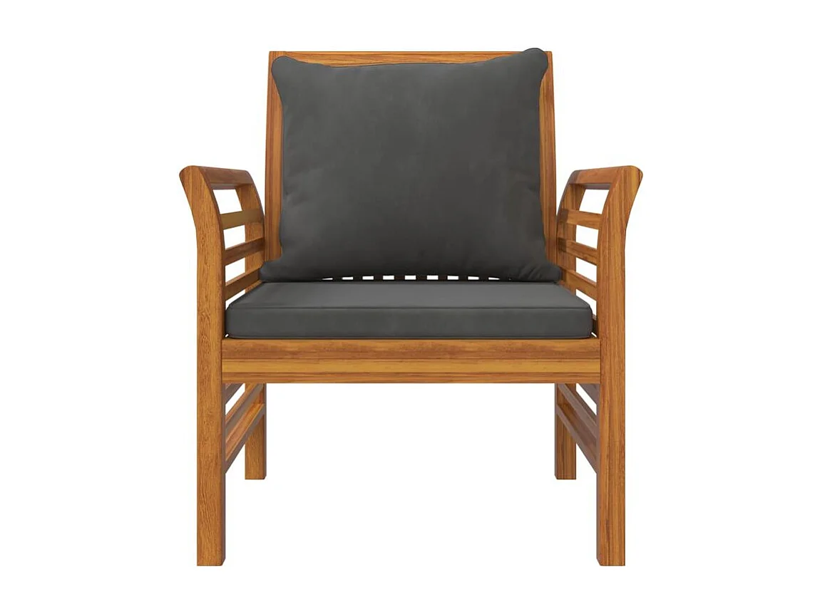 Salon de jardin 4 pcs avec coussins Bois d'acacia solide