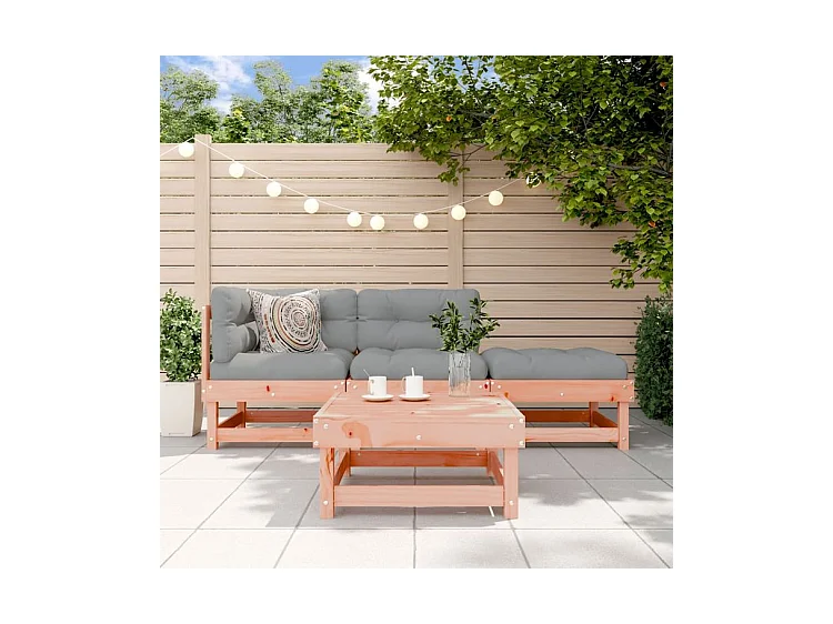 Salon de jardin 4 pcs avec coussins bois massif douglas
