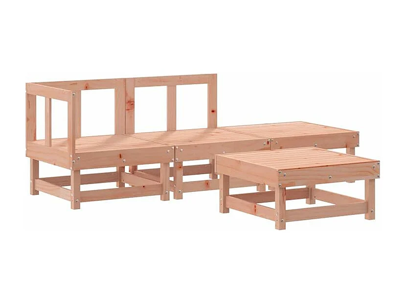 Salon de jardin 4 pcs avec coussins bois massif douglas