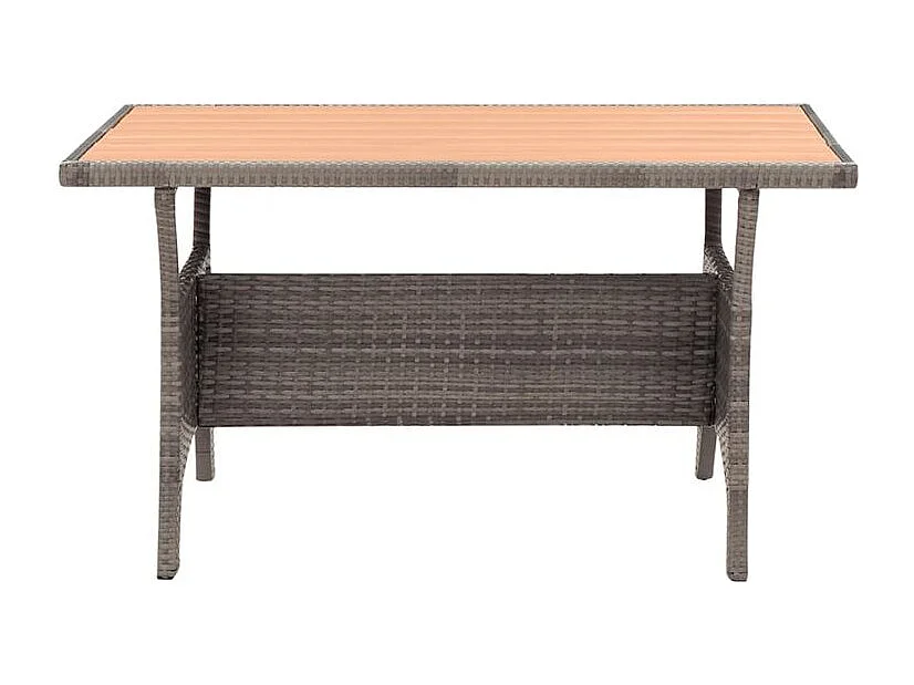 Ensemble à dîner de jardin 3pcs et coussins gris Résine tressée