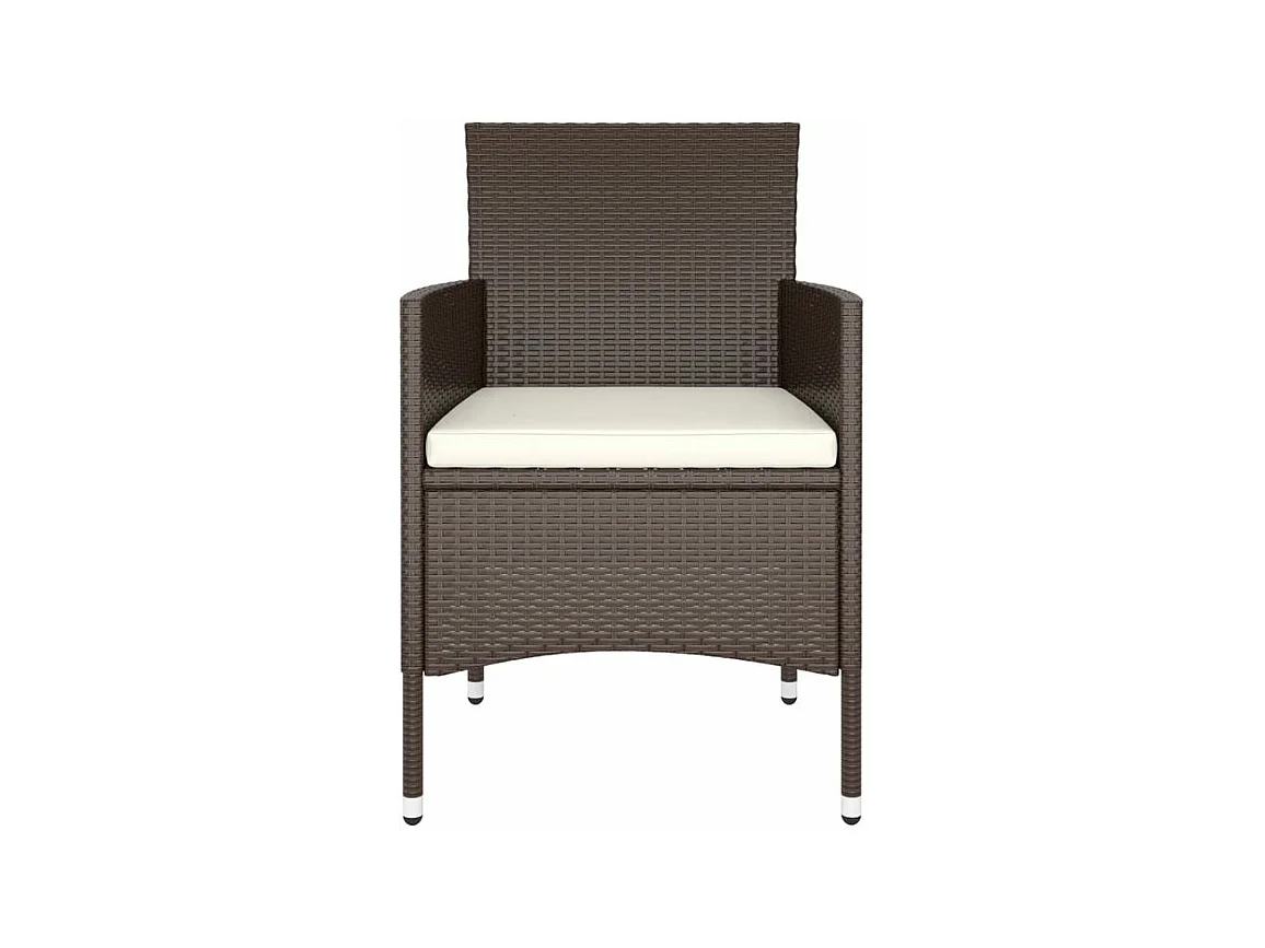 Ensemble de bistro de jardin 5 pcs poly rotin et verre trempé