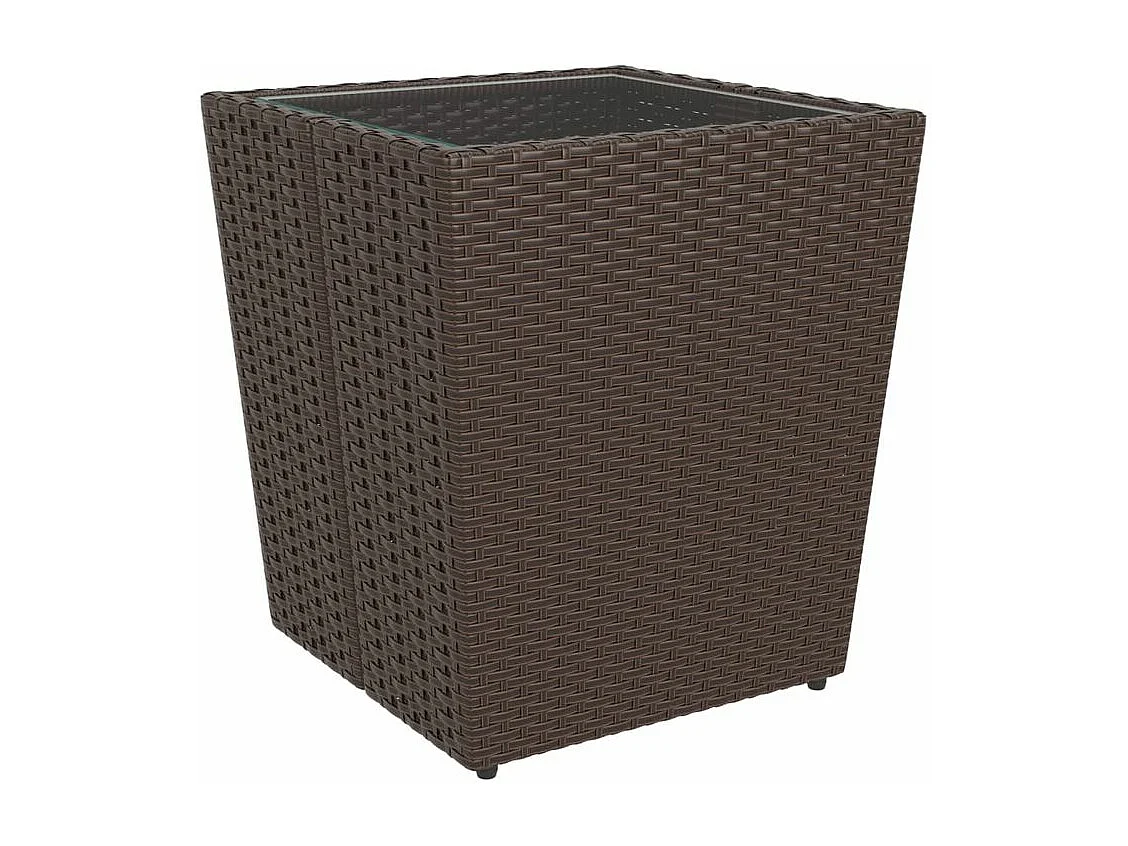 Ensemble de bistro de jardin 5 pcs poly rotin et verre trempé