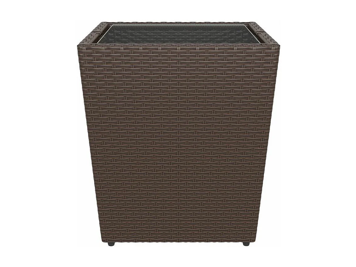 Ensemble de bistro de jardin 5 pcs poly rotin et verre trempé