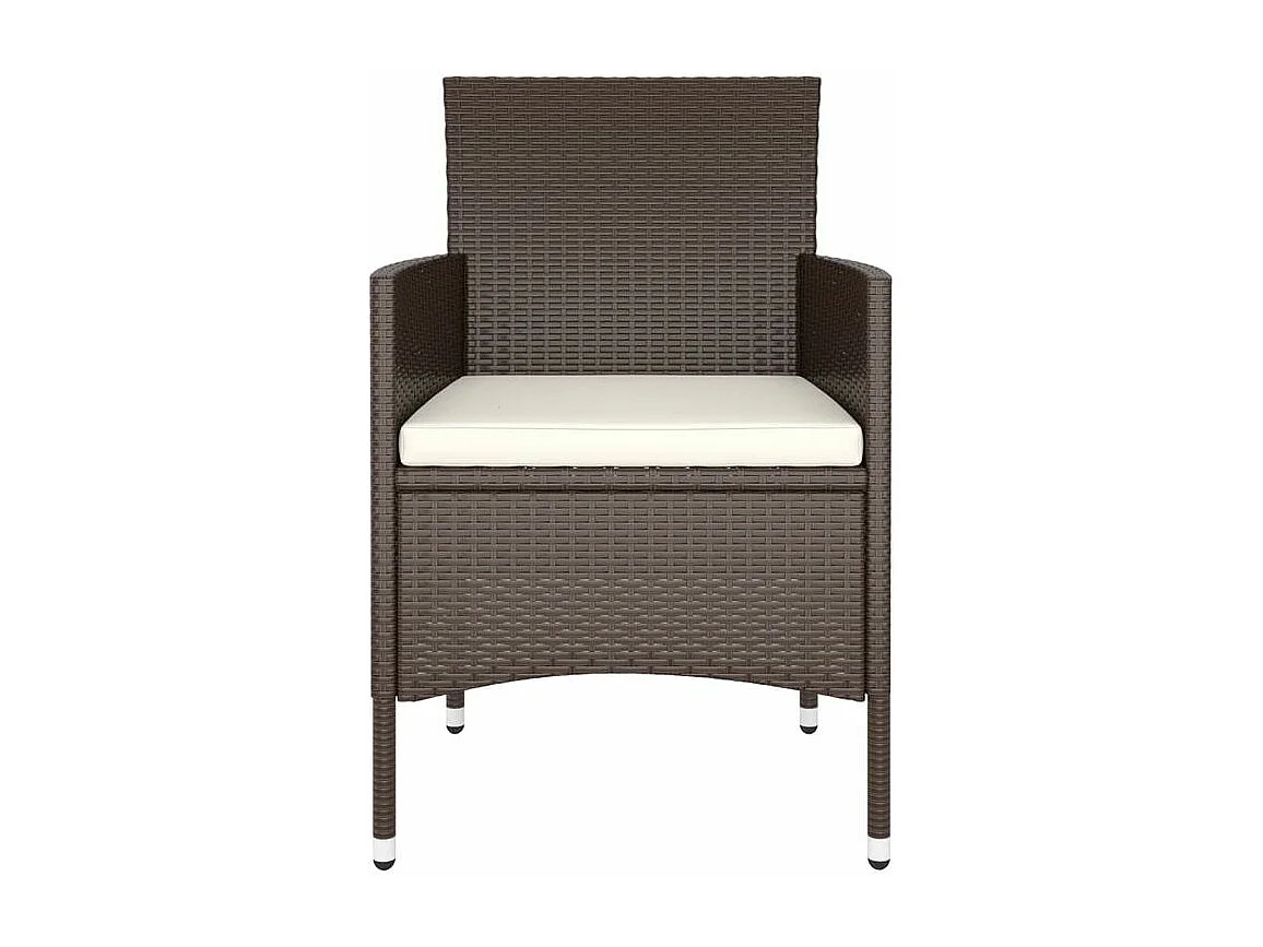 Ensemble de bistro de jardin 5 pcs poly rotin et verre trempé