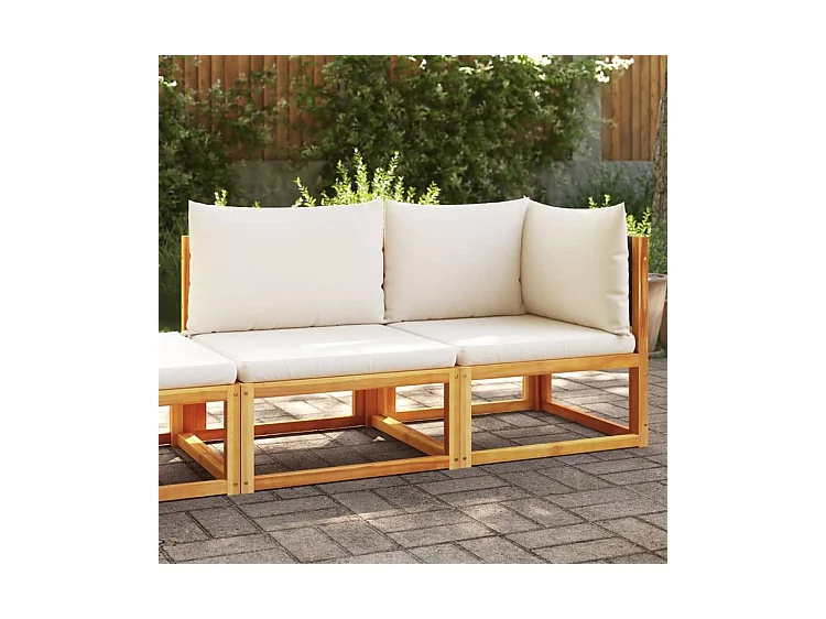 Canapé de jardin avec coussins 2 places bois massif d'acacia