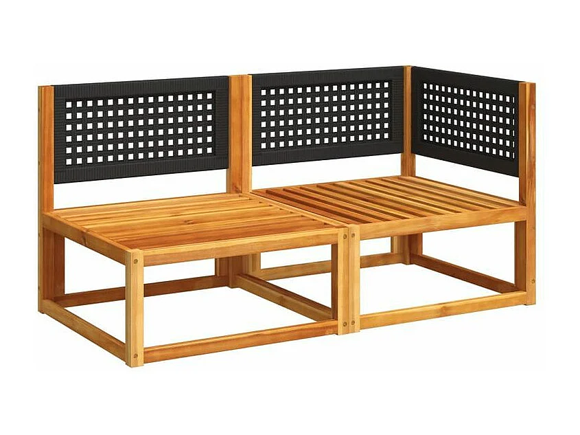 Canapé de jardin avec coussins 2 places bois massif d'acacia