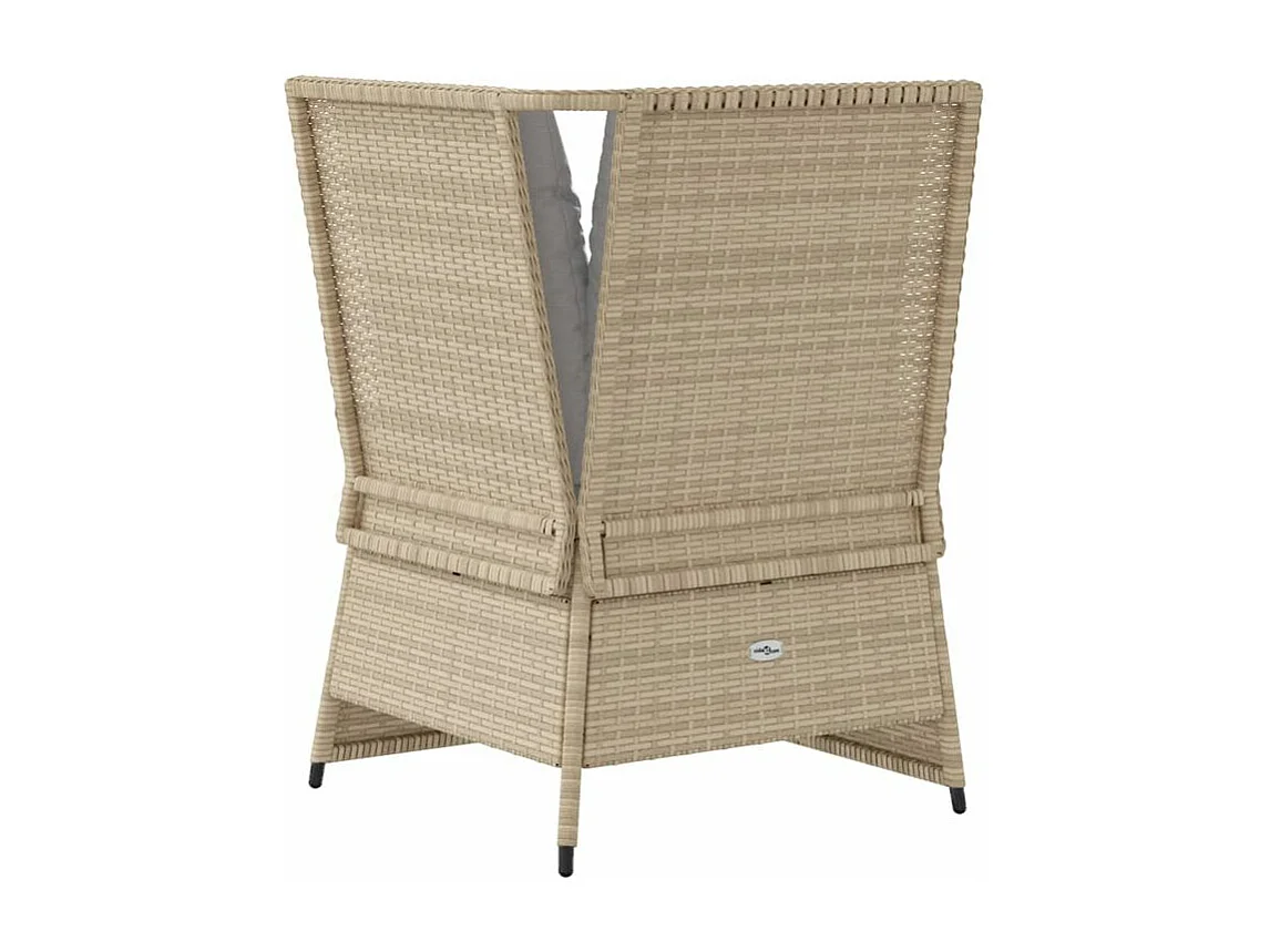 Canapé d'angle de jardin avec coussins beige résine tressée